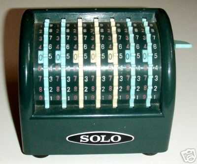 Solo Calculator - Mechanical Adder - Plastic Adding Machine