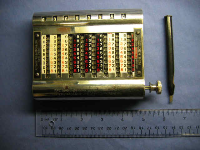 Golden Gem Adding Machine Model 16 with stylus Automatic Adding Machine Co. New York NY U.S.A.